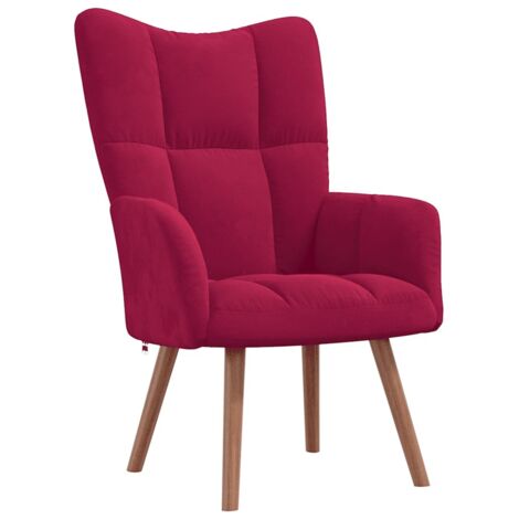 Chaise de relaxation  Fauteuil de relaxation  Chaise de Salon Relax Intérieur Rouge bordeaux Velours VSGS976555