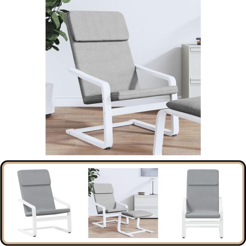 Chaise de relaxation Gris clair Tissu - Fauteuil Relaxant - Chaise Confort - Chaise Design - Mobilier Intérieur - Chaise Lounge