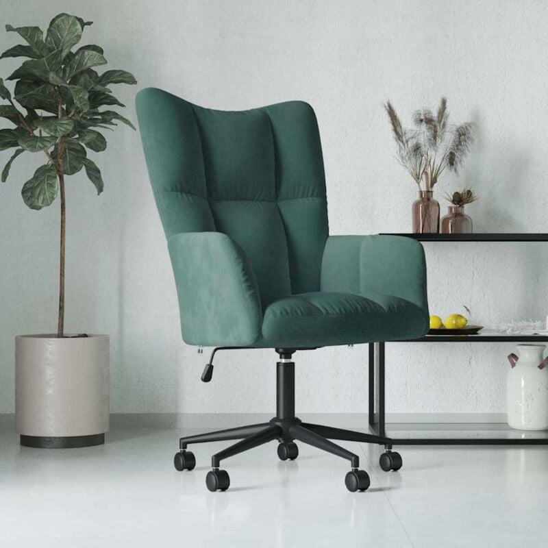 Chaise de relaxation Vert foncé Velours Vidaxl