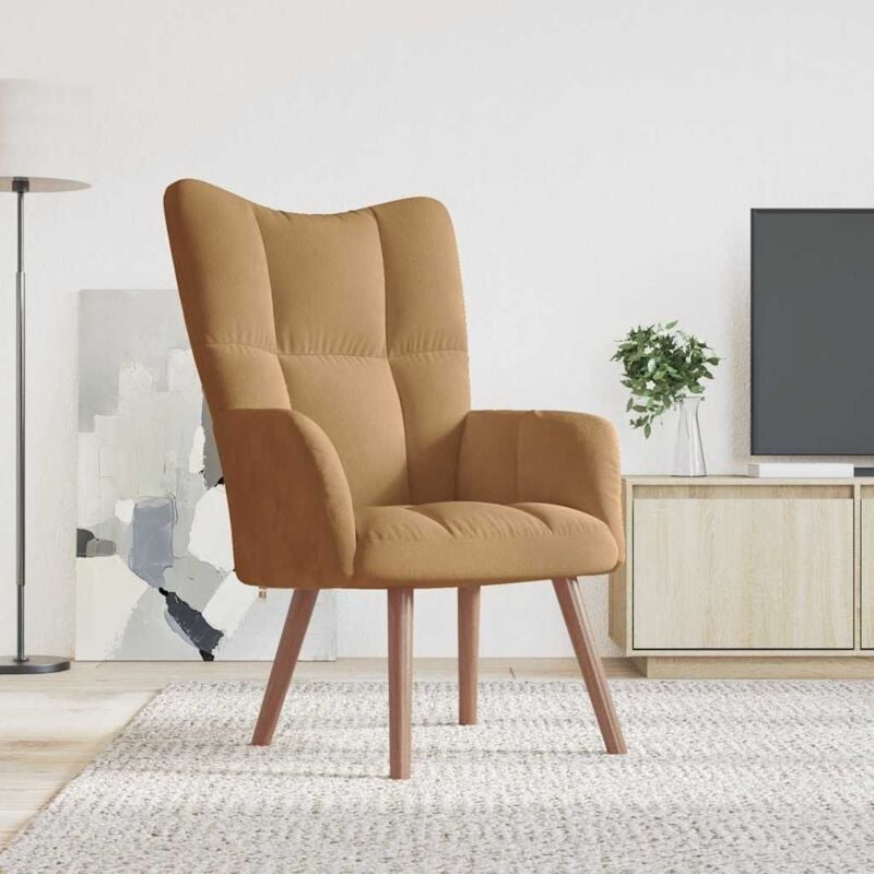 Chaise rembourrée en velours élégant diverses couleurs disponibles couleur : marron