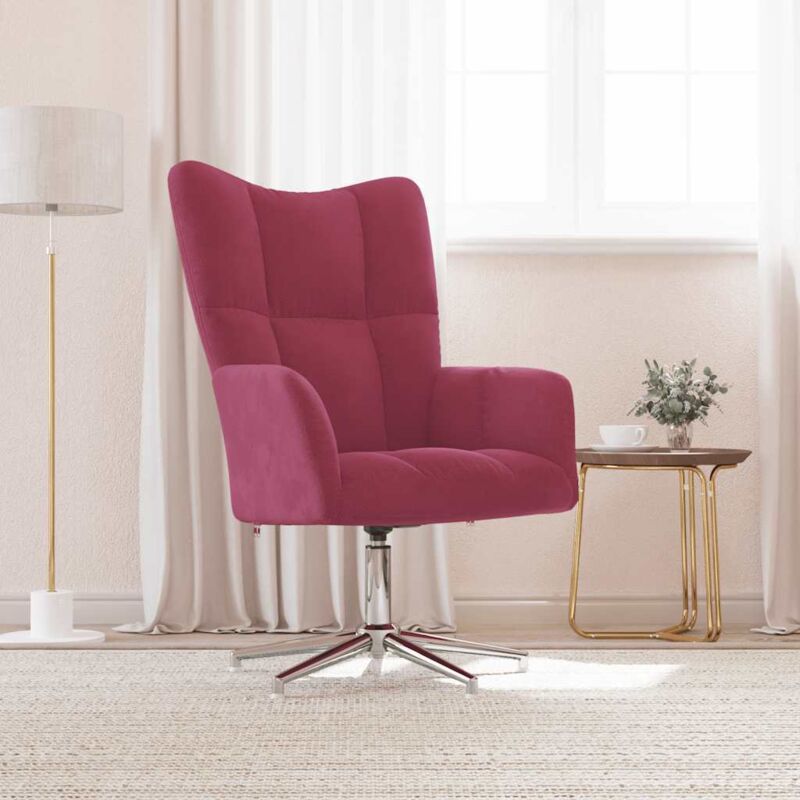 Chaise de relaxation Rouge bordeaux Velours Vidaxl