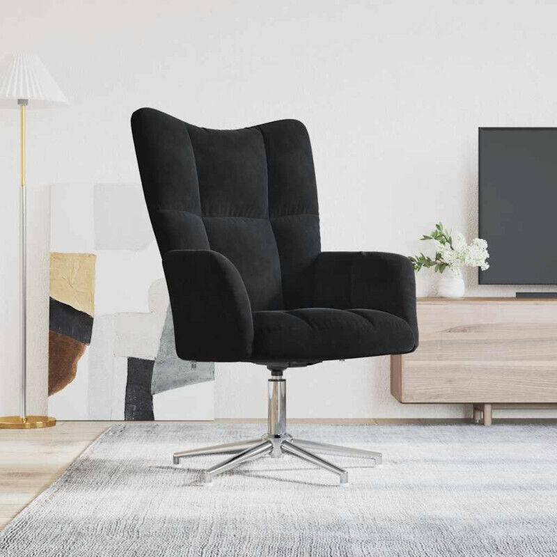 Chaise de relaxation Noir Velours Vidaxl