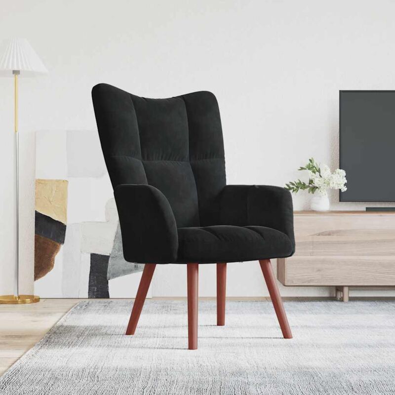 Chaise de relaxation Noir Velours Vidaxl