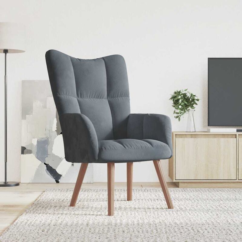 Vidaxl - Chaise rembourrée en velours élégant diverses couleurs disponibles couleur : Gris foncé