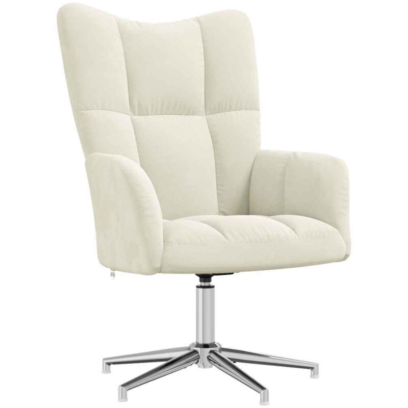 vidaXL Chaise de relaxation Blanc crème Velours