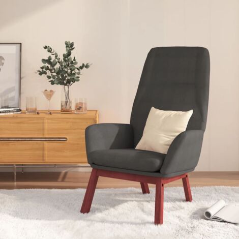 Chaise de relaxation Gris foncé Tissu vidaXL