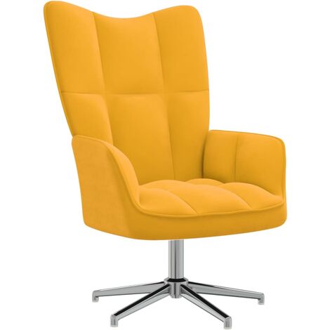 Chaise de relaxation Jaune moutarde Velours 2