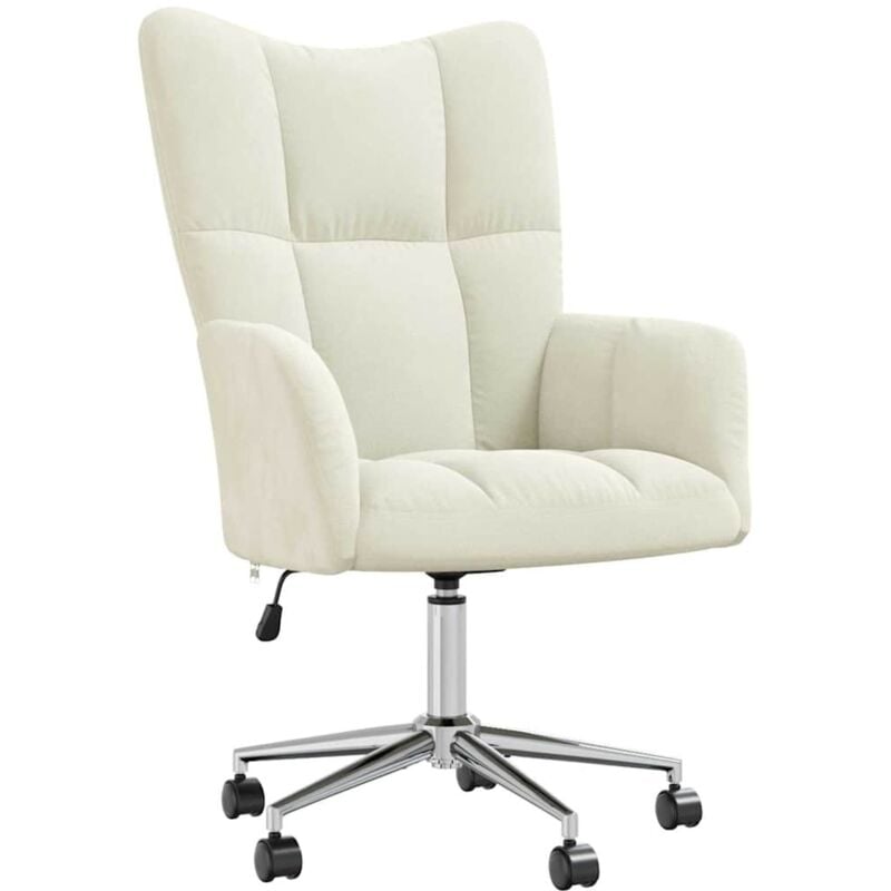 Chaise de relaxation Blanc crème Velours Vidaxl