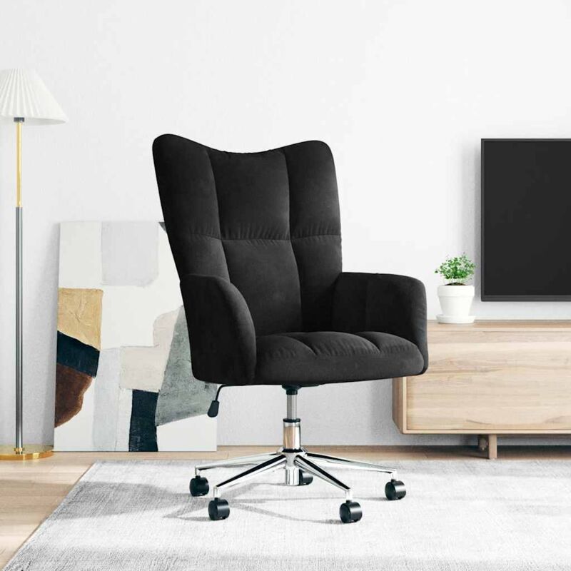 Chaise de relaxation Noir Velours - Vidaxl