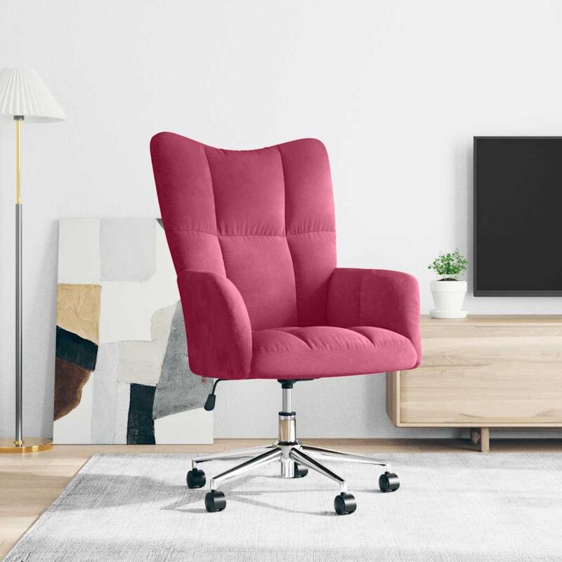 Chaise de relaxation Rouge bordeaux Velours