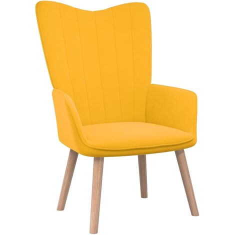 Chaise de relaxation Jaune moutarde Velours