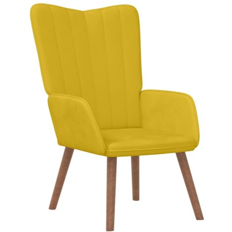 Chaise de relaxation Jaune moutarde Velours