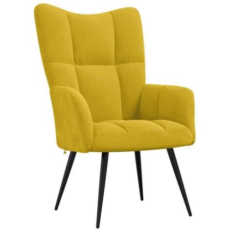 Chaise de relaxation Jaune moutarde Velours