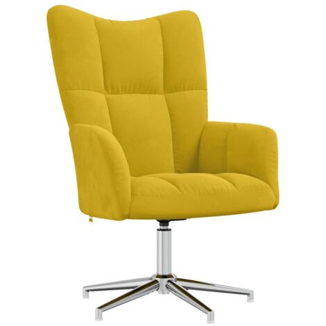 Chaise de relaxation Jaune moutarde Velours