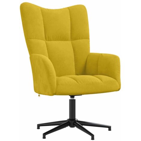 Chaise de relaxation Jaune moutarde Velours