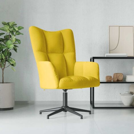 Chaise de relaxation Jaune moutarde Velours vidaXL