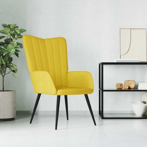 Chaise de relaxation Jaune moutarde Velours vidaXL