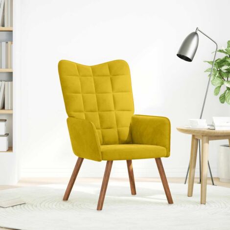 Chaise de relaxation jaune velours