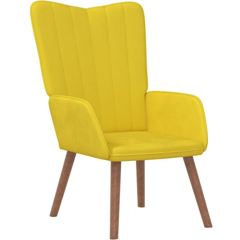 Chaise de relaxation Jaune moutarde Velours - Vidaxl