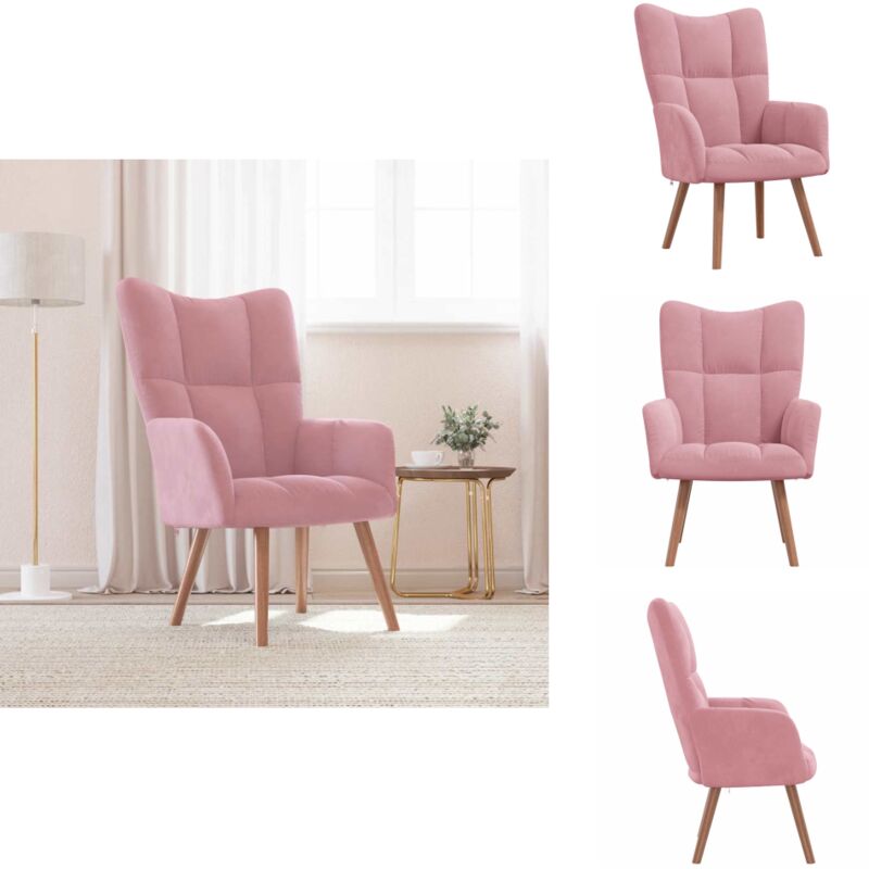 Vidaxl - Chaise de relaxation Rose Velours - Fauteuil Relaxant - Chaise Lounge - Fauteuil Confortable - Mobilier Salon - Décoration Intérieure