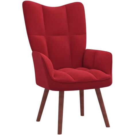 Chaise de relaxation Rouge bordeaux Velours 12