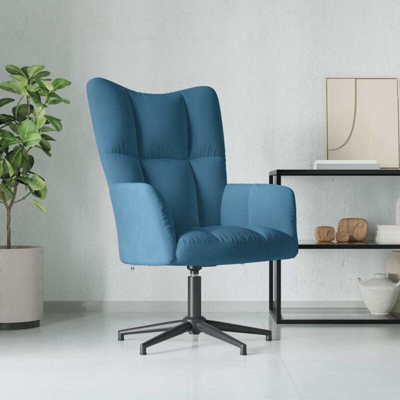 Chaise de relaxation Bleu Velours vidaXL