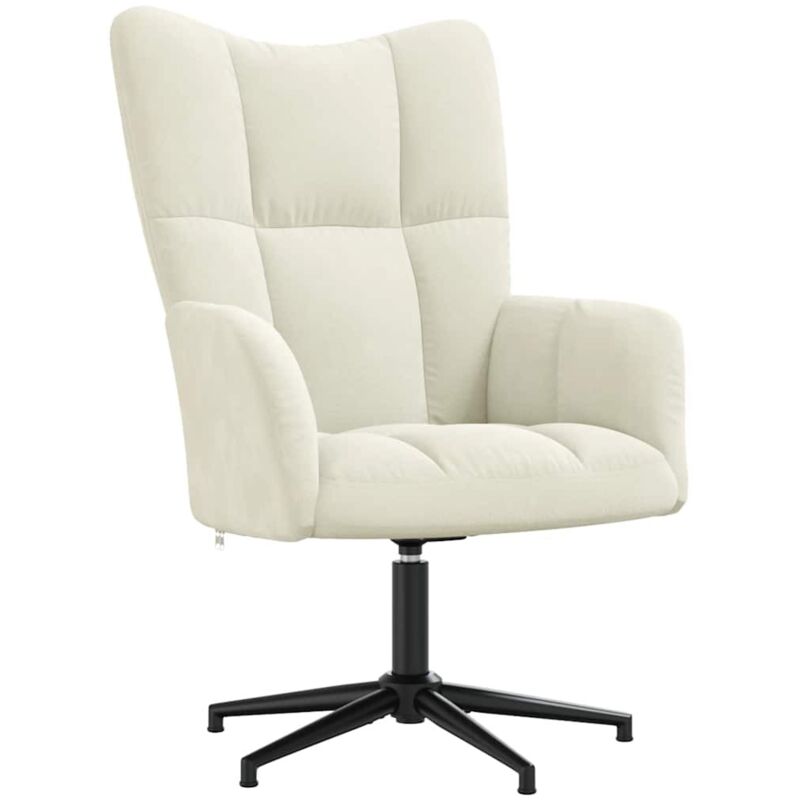 vidaXL Chaise de relaxation Blanc crème Velours