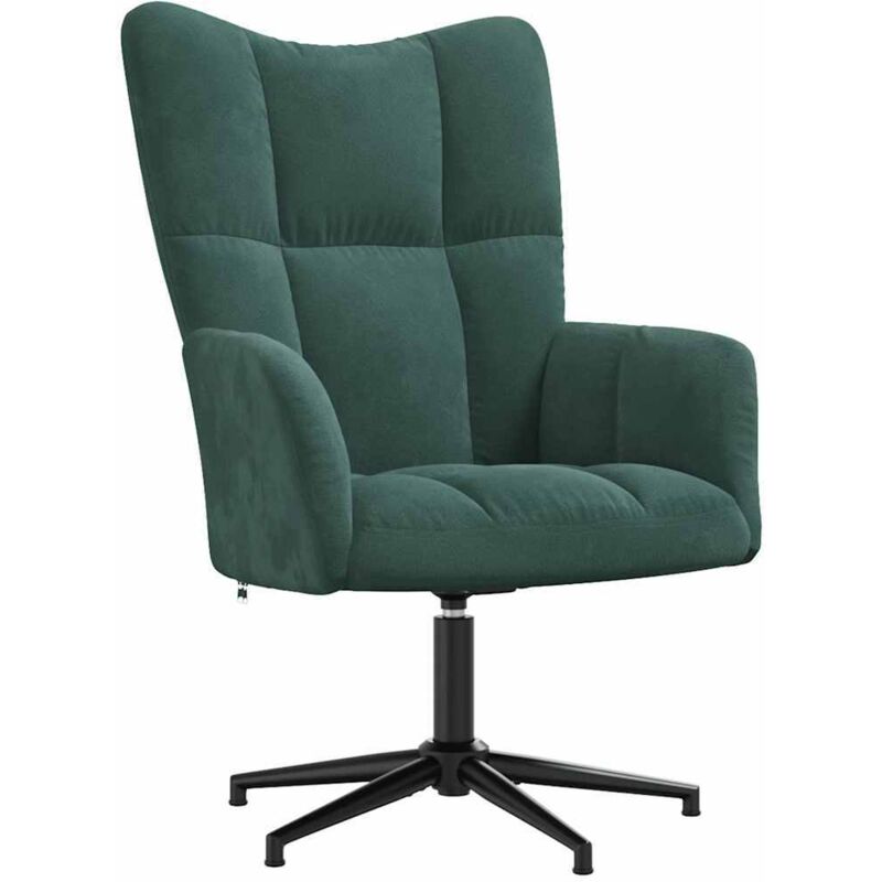 Chaise de relaxation Vert foncé Velours Vidaxl