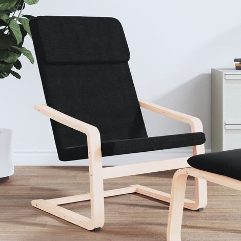 Chaise de relaxation,Chaise de Salon Noir Tissu BGT93776
