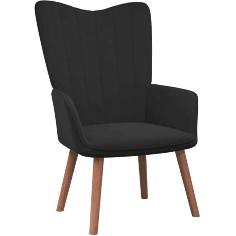 Chaise de relaxation,Chaise de Salon Noir Velours BGT64742