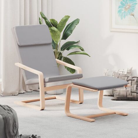 Chaise de relaxation,Fauteuil relax avec repose-pied Gris clair Tissu -BV82934
