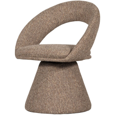 Chaise de repas pivotante 79x76x91 cm en tissu taupe texturé