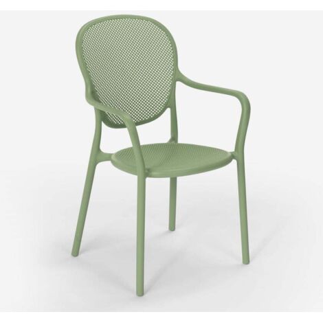 Chaise de jardin en aluminium vert argile (lot de 2) STOCKHOLM