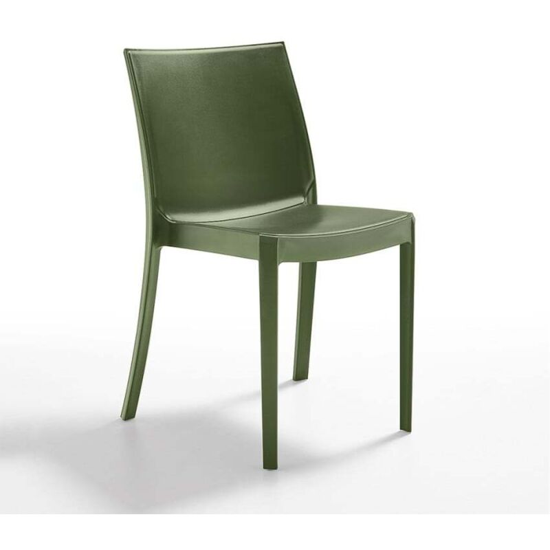 Chaise de restaurant bar jardin empilable en polypropylène pour l'extérieur et l'intérieur Perla BICA - Vert foncé