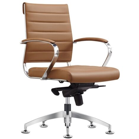 Chaise fauteuil design simili cuir cognac sur CDC Design