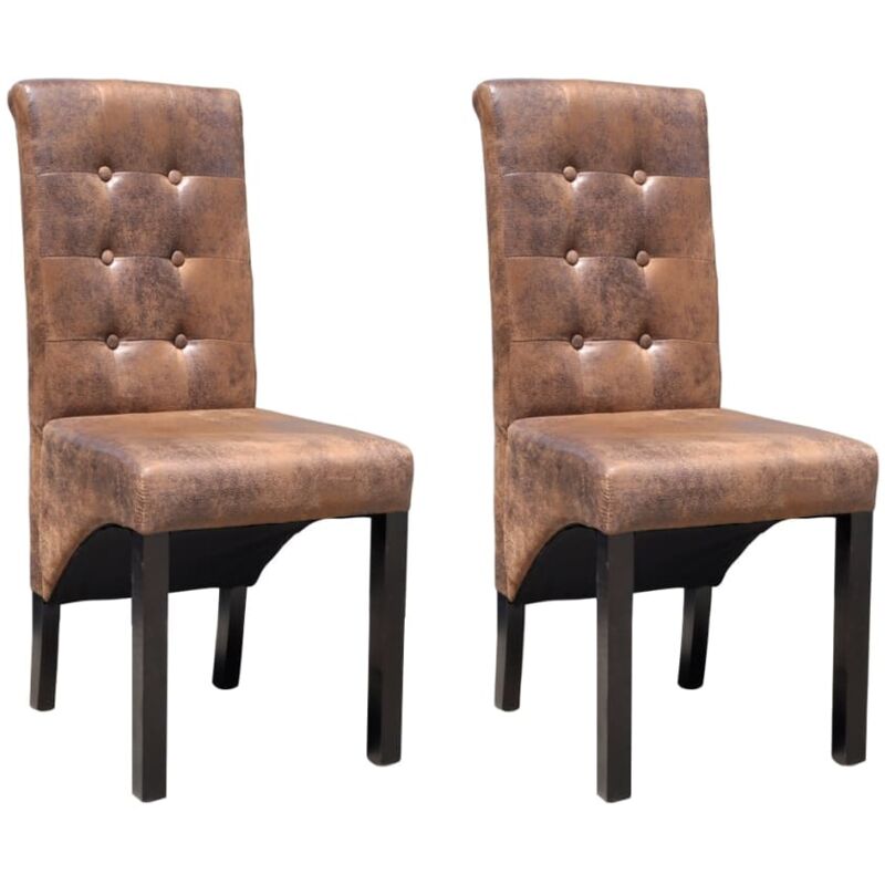 Vidaxl - Chaises à manger lot de 2 marron similicuir