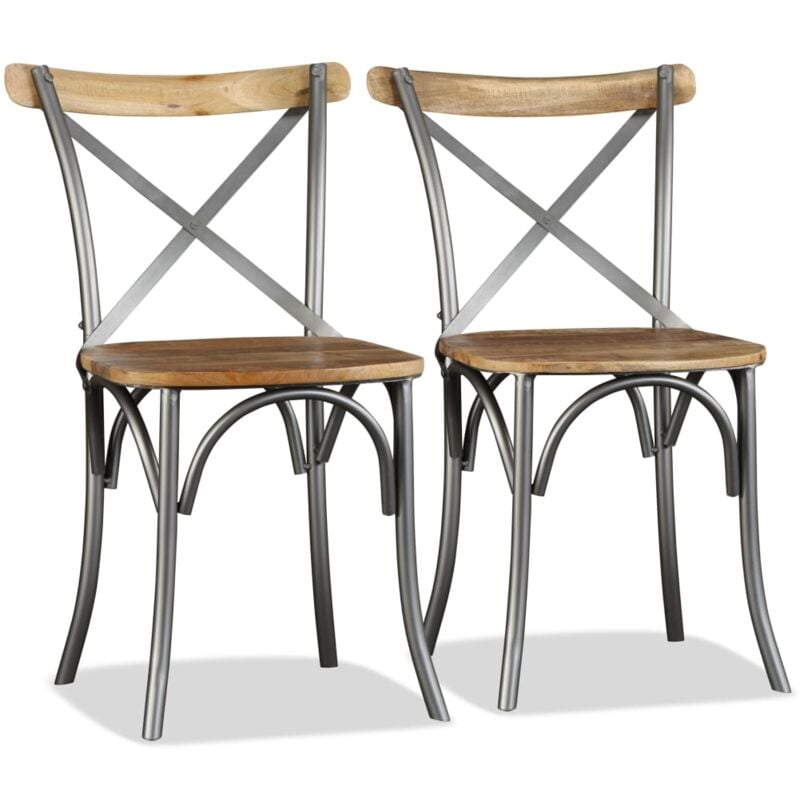 Vidaxl - Chaises à manger lot de 2 bois solide de manguier
