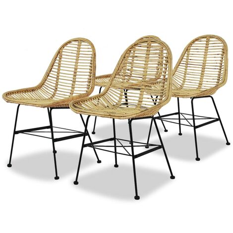 vidaXL 2/4/6x Chaises Salle à Manger Résine Tressée Dîner Cuisine Beige/Noir