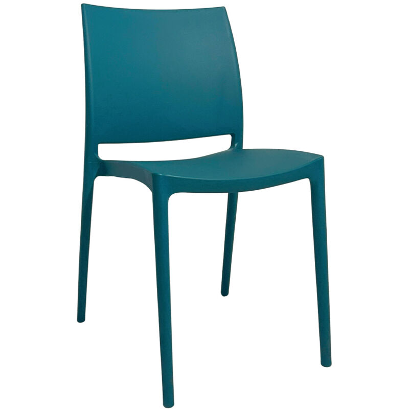 Okaffarefatto - Chaise de salle à manger Altea en plastique couleur vert pétrole modèle confort Okaffarefatto - Chaise de salle à manger Altea en plastique couleur vert pétrole modèle confort