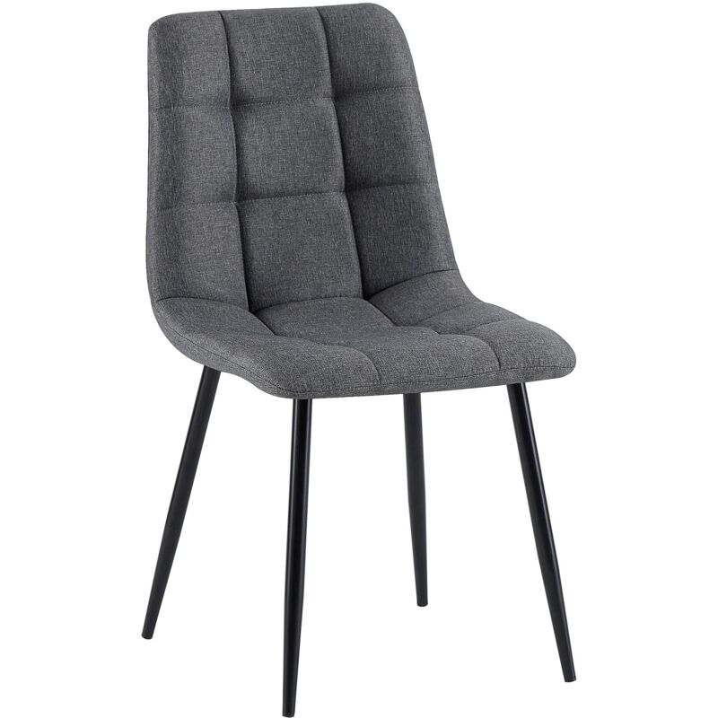 Chaise de salle à manger Antibes Tissu Gris foncé