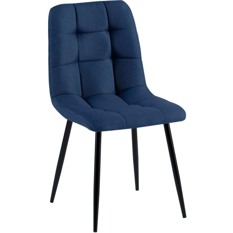 CLP - Chaise de salle à manger Antibes Tissu Bleu