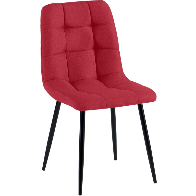 Chaise de salle à manger Antibes Tissu Rouge
