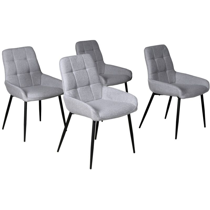 Lot de 4 chaises de salle à manger arty/ Gris clair/