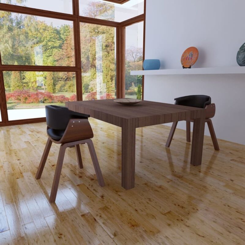 Vidaxl - Chaises à manger lot de 2 bois courbé et similicuir