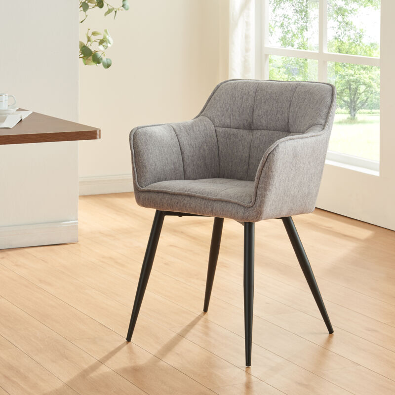 Chaise de salle à manger Birmingham 81 x 57 x 53 cm gris [en.casa]