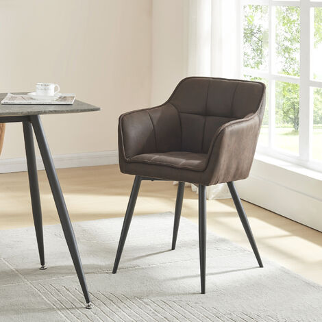 Chaise de salle à manger Birmingham velours 81 x 57 x 53 cm marron foncé [en.casa]