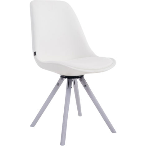 Chaise de salle à manger Calais pivotante pieds ronds Blanc Blanc