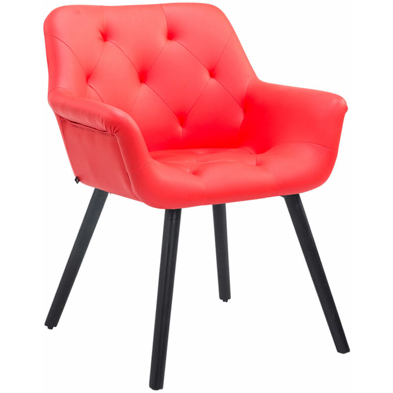 Légant fauteuil en pute bien avec divers détails de boutons colorés colore : Rouge