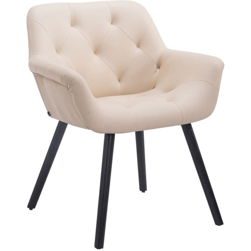 Légant fauteuil en pute bien avec divers détails de boutons colorés colore : Crème