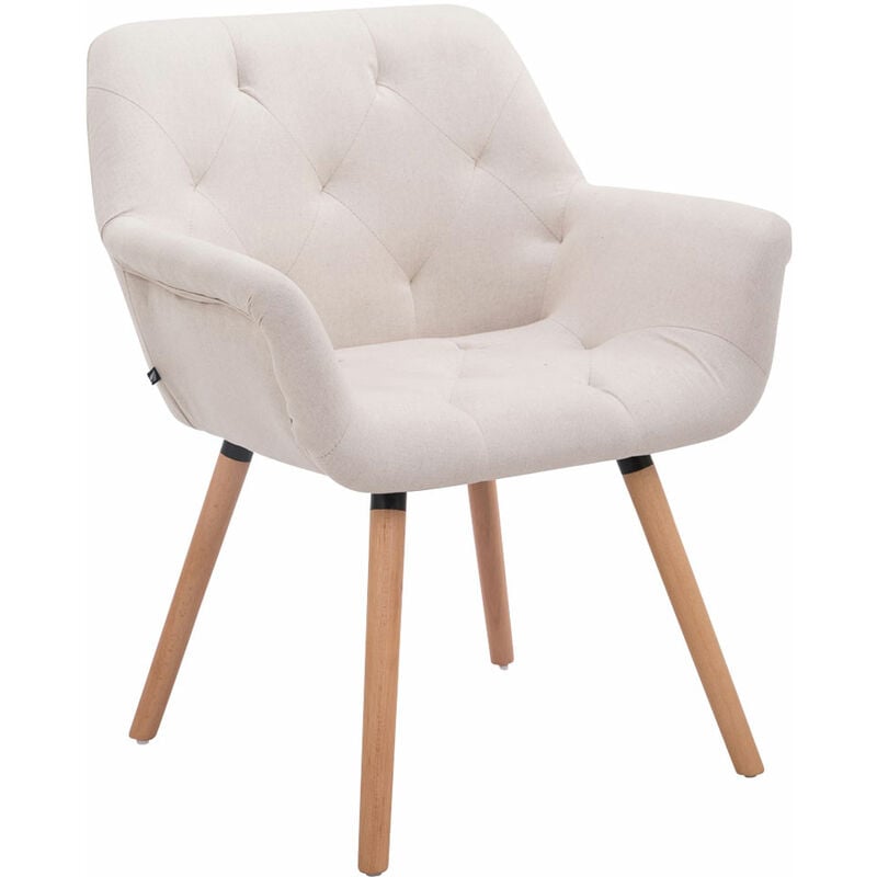 Chaise d'attente en chaise de tissu salon 4 jambes en bois rembourré couleurs Couleur : Beige